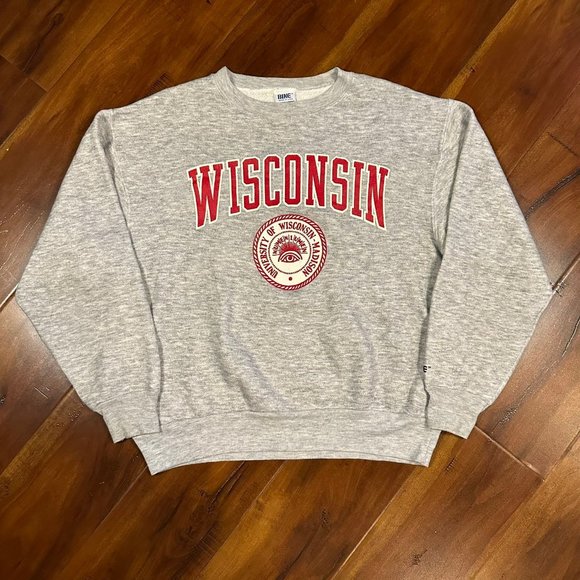 Bike Other - Vintage Wisconsin Badgers Sweatshirt Mens Gray Football Team Sweater Large USA